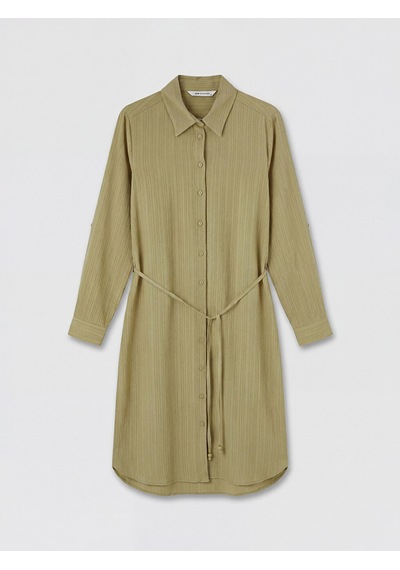Lcw Everyday Yeşil Oversize Gofre Kadın Gömlek Tunik
