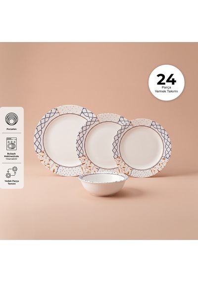 Emsan Ecem Porselen 24 Parça 6 Kişilik Yemek Takımı Diğer