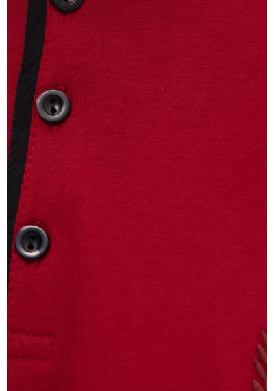 Tudors Erkek Standart Fit Normal Kesim %100 Pamuk Bisiklet Yaka Beli Lastikli Siyah Pijama Takımı-37944 Siyah