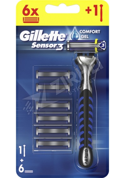 3 Adet Gillette Sensor3 Tıraş Makinesi +6 Yedek Bıçak