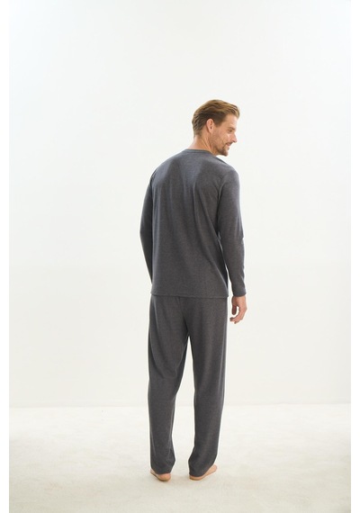 Sevim Erkek Uzun Kol Antrasit Pijama Takım C2t4n5o9 001