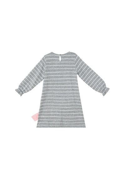 Denokids Ayıcık Kız Çocuk Çizgili Elbise Renkli Çok Renkli