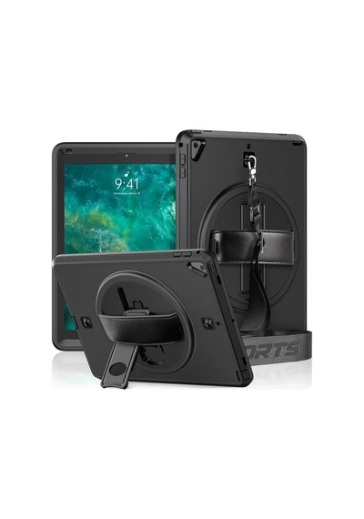 Mey İthalat Apple iPad 5 Air 9.7 Kılıf Strap-c Otterbox Tablet Kapak - Siyah Tablet Kılıfı