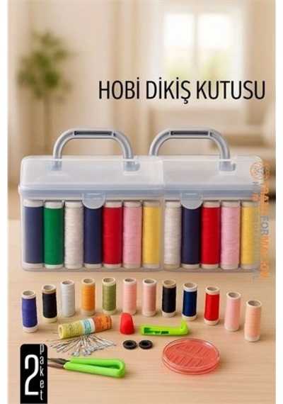 Dikiş Seti - 42 Parça Renkli Dikiş Seti Mezuralı, Taşınabilir, Hobi Ve Onarım İçin 722078