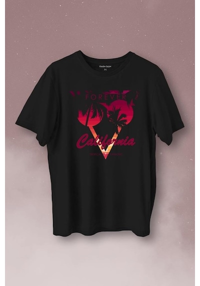 California Forever Yaz Minimal Good Vibe Baskılı Tişört Unisex T-shirt 001