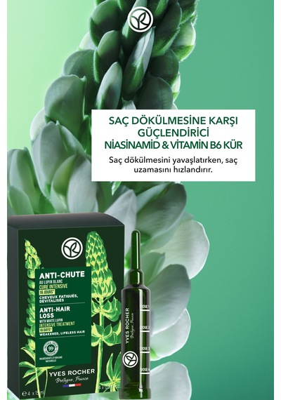 Yves Rocher Güçlendirici Niasinamid Vitamin B6 Kür - Saç Dökülmesine Karşı / Anti-chute - Vegan -60ml