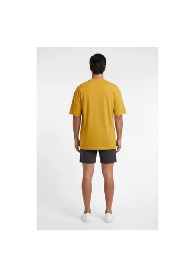 Lixa Basic Turuncu Oversize Erkek T-shirt 141061 Siyah