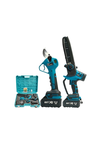 Prohummer Ph294 Profesyonel 2li Bahçe Set Akülü Dijital Göstergeli 50mm Dal Budama Makası Ve 20cm Dal Budama Testeresi 88vmax