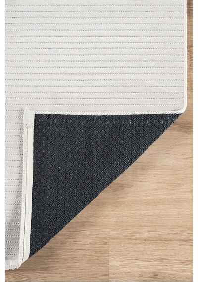 Line Serisi Kaymaz Taban Yıkanabilir Dekoratif Modern Şönil Kilim Bej