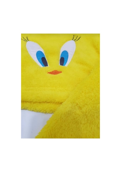 Kız Çocuk Peluş Tweety Desenli Pijama Takımı Sarı Sarı Zyc Twt