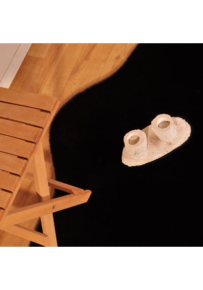 Tappeto Re x  Tavşanı Tek Kafa Post Siyah (22 mm Tüy)-60 x 90
