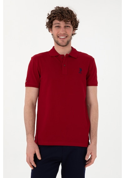 U.S. Polo Assn. Erkek Slim Fit Polo Yaka Bordo Basic Tişört 50298041-VR014