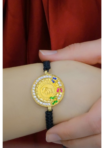 Ipli Çeyrekli 8 Ayar Bileklik Sarı