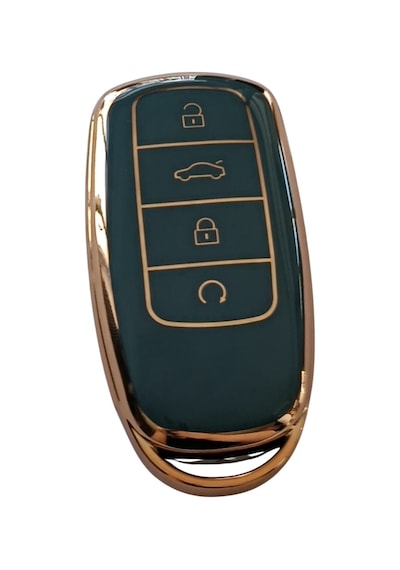 Chery Tiggo 7 Tiggo 8 Omoda 5 Uyumlu Smart Kumanda Anahtar Kılıfı Oto Anahtarlık Turkuaz Gold