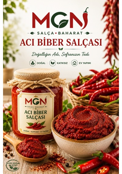 Ev Yapımı Güneş Kurusu Acı Biber Salçası 670 Gr.