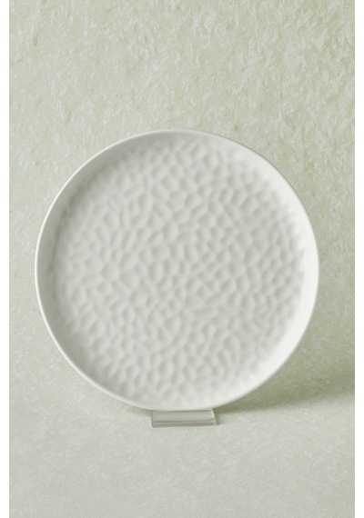 Karaca X Refika Bembeyaz Yuvarlak Pasta Tabağı 22 Cm Beyaz