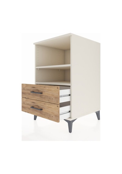 Kronos Komodin 2 Raflı 2 Çekmeceli 60x59x96 Aytaşı-çam Aytaşı