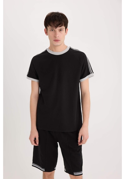 DeFacto %100 Pamuk Regular Fit Bisiklet Yaka Kısa Kollu Pike Tişört C2563AX25SPBK81