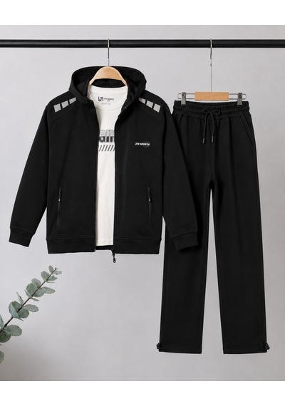 Kokoş Bebe Life Sports 3 Parça Mevsimlik Erkek Çocuk Takım - 7/15 Yaş - 31906 Siyah
