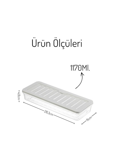 4 Adet 1170ml. Freshbox Saklama Kabı Seti - Mikrodalga Ve Difrize Uyumlu Gri
