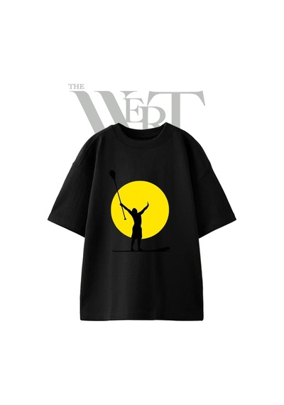 Thewert Sup Siluet Tasarım Baskılı Ünisex Siyah Oversize T-shirt