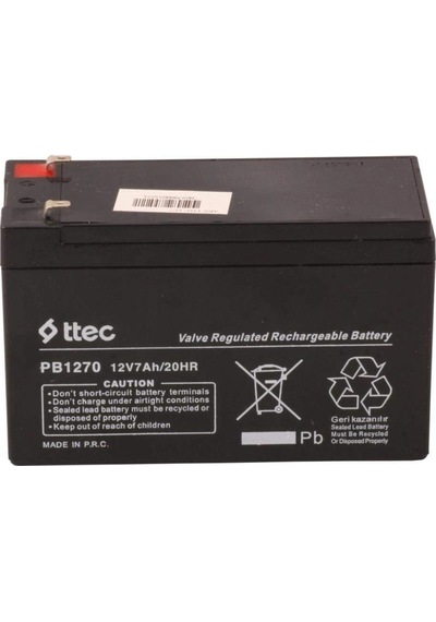 Ttec 12v 7 Ah Kuru Bakımsız Akü