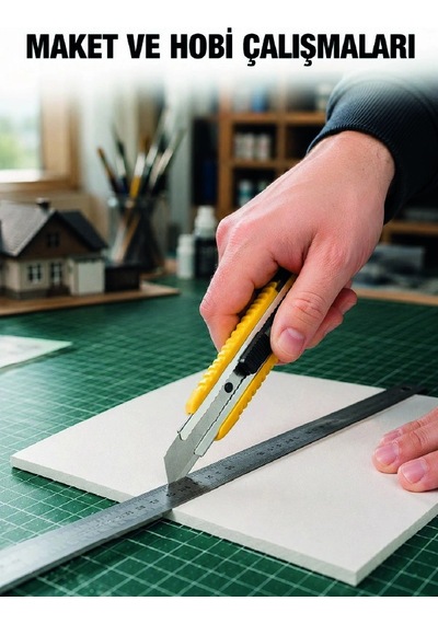 Zenvia 5 Adet Metal Falçata Seti Ergonomik Saplı Çelik Maket Bıçağı Koli Ambalaj Pvc Kesici Znv2026