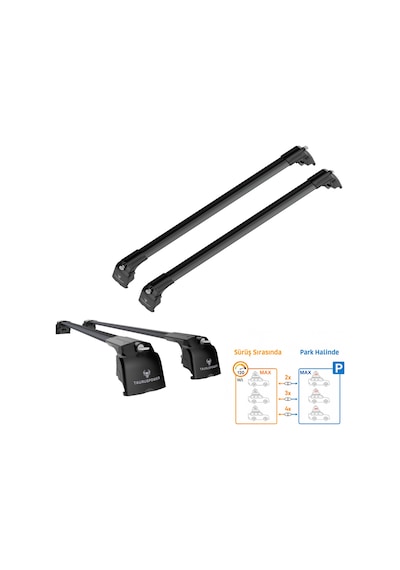Chery Tiggo 8 Pro / 8 Pro Max 2024 2025 Trs-2 Kilitli Sistem Ara Atkı Tavan Barı Siyah 2 Adet