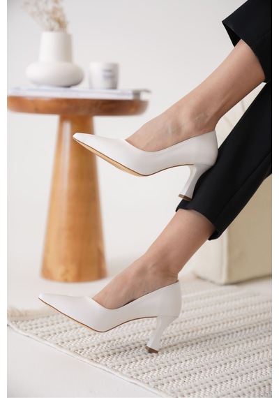Roof Atelier Alexandra Beyaz Stiletto Topuklu Ayakkabı Beyaz