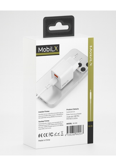 Mobilx 2.4a Apple Uyumlu iPhone 8 14 Pro Max Hızlı Şarj Adaptörü + Lightning Kablo