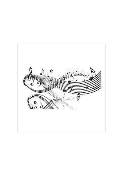 Müzik Notası Folyo Sticker Derstv439 20cm Uzunluk Siyah