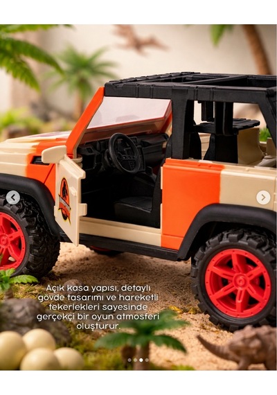 Drive Sesli Işıklı Safari Aracı Dinozorlu Sürtme Oyuncak 3+ Yaş