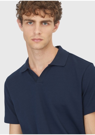 Ramsey Lacivert Fitilli %100 Pamuk T-shirt