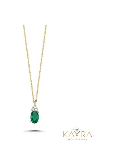 Kayra Mücevher Peridot Altın Kolye Akm82