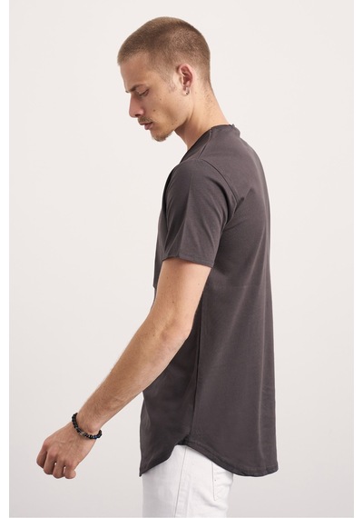 Tarz Cool Pis Yaka T-shirt Antrasit