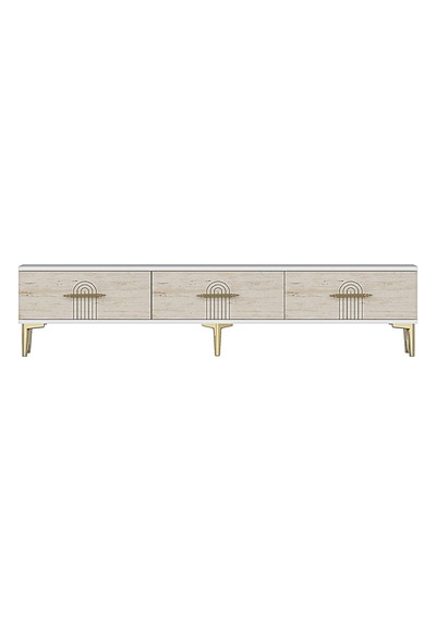Tsa1815bt - İda Tsa180 Tv Stand, Tv Sehpası Ve Tv Ünitesi Beyaz - Traverten 180cm