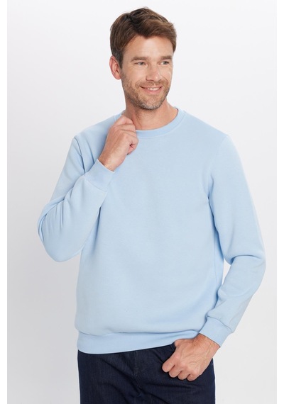 Tudors Unisex Oversize Geniş Kesim Pamuklu Yumuşak Dokulu İçi Polarlı Basic Mavi Bisiklet Yaka Sweatshirt-31984 Mavi Tudors Unisex Oversize Geniş Kesim Pamuklu Yumuşak Dokulu İçi Polarlı Basic Mavi Bisiklet Yaka Sweatshirt-31984 Mavi