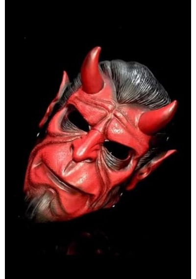 Halloween Maske Hellboy Kırmızı Boynozlu