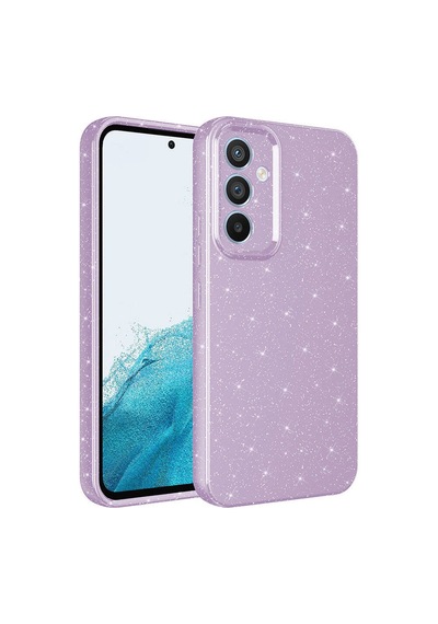 Galaxy A05s Kılıf Kamera Korumalı Simli Lüks Zore Koton Kapak Lila