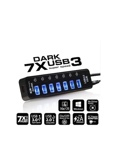 Dark Dk Ac Usb371 Connect Master Usb 3.0 To 7 Port Usb 3.0 1 Port