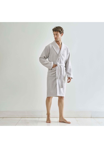 Linens Soft Pamuk Bornoz Gri Xxl