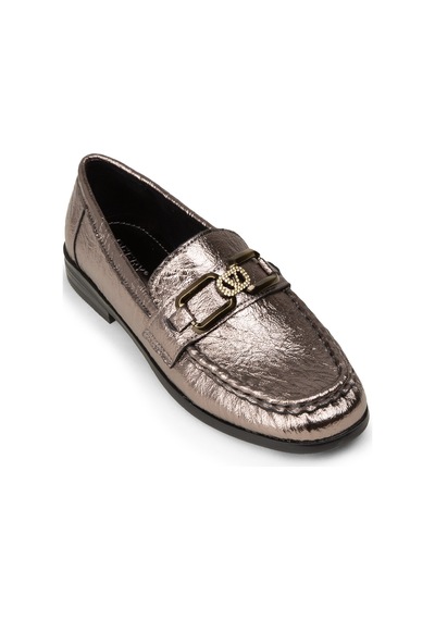 Deery Kadın Platin Toka Detaylı Loafer Ayakkabı - K0040zpltc01
