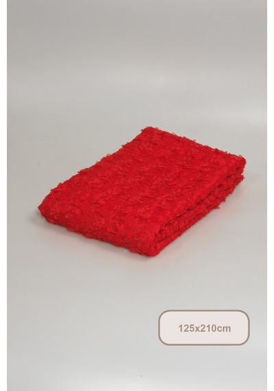 Elart Hasbahçe Masa Örtüsü 3 Boyutlu 125x210 Cm Kırmızı Kırmızı