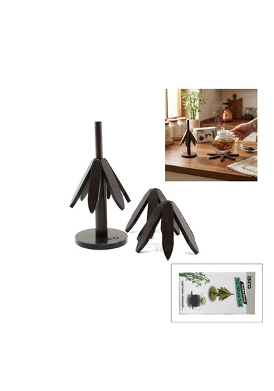 Standlı Ağaç Model 2pcs Ahşap Bambu Katlanır Nihale Yapraklı Çiçek Modeli Çap: 20cm Çok Renkli