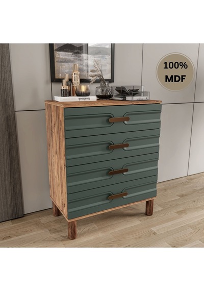 Comiet Zen 4 Çekmeceli Mdf Şifonyer Yeşil