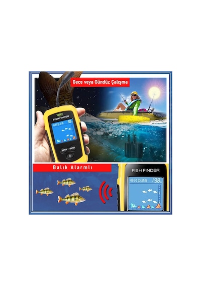 Valkyrie Lcd Renkli Ekran Taşınabilir Kablolu Balık Bulucu 100 M Nlik Aralığı Sonar Yankı Iskandil Balık Bulucu