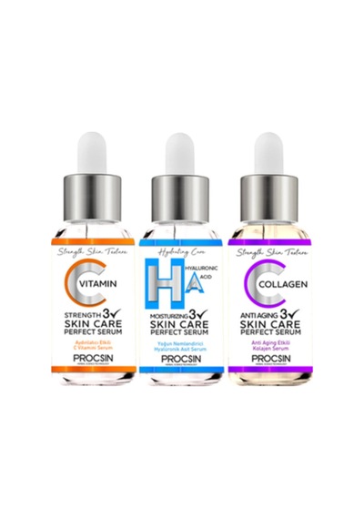 C Vitamini Serum 20ml-hyaluronic Asit 20ml-kolajen Serum 20 Ml Cilt Bakım Seti