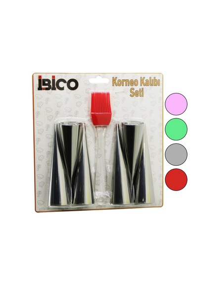 Lunaev 7pcs 6-korneo Kalıp - 1-silikon Fırça Pasta Dekorasyon Seti Çap:3.4 Cm X Uzunluk:12 Cm