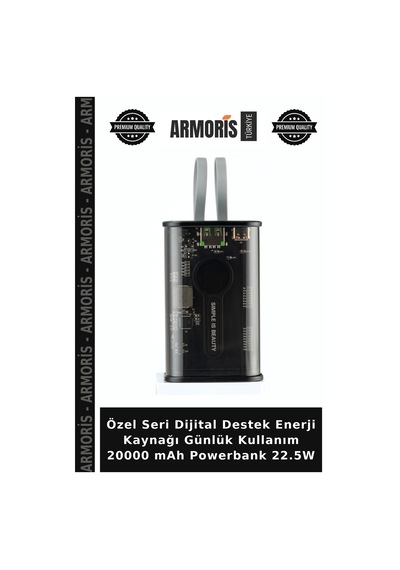 Özel Seri Dijital Destek Enerji Kaynağı Günlük Kullanım 20000 Mah Powerbank 22.5w Çok Renkli