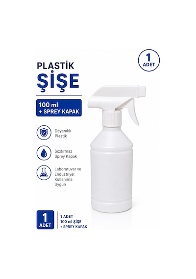 Plastik Şişe 100 ML + Sprey Kapak 1 Adet